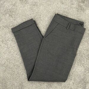 Classic Eileen Fisher Grey Wool Flannel Cuffed Pants Size 14